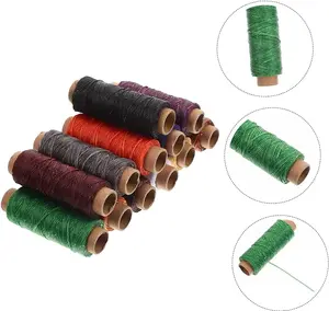 12 Rolls Wax Line Sewing Supplies for Home Hand Stitching Thread Leather Sewing Waxed Thread Sinew Hand Sewing Kit Craft Sewing Wax Thread Polyester Major Waxed Cotton Thread (M0178)
