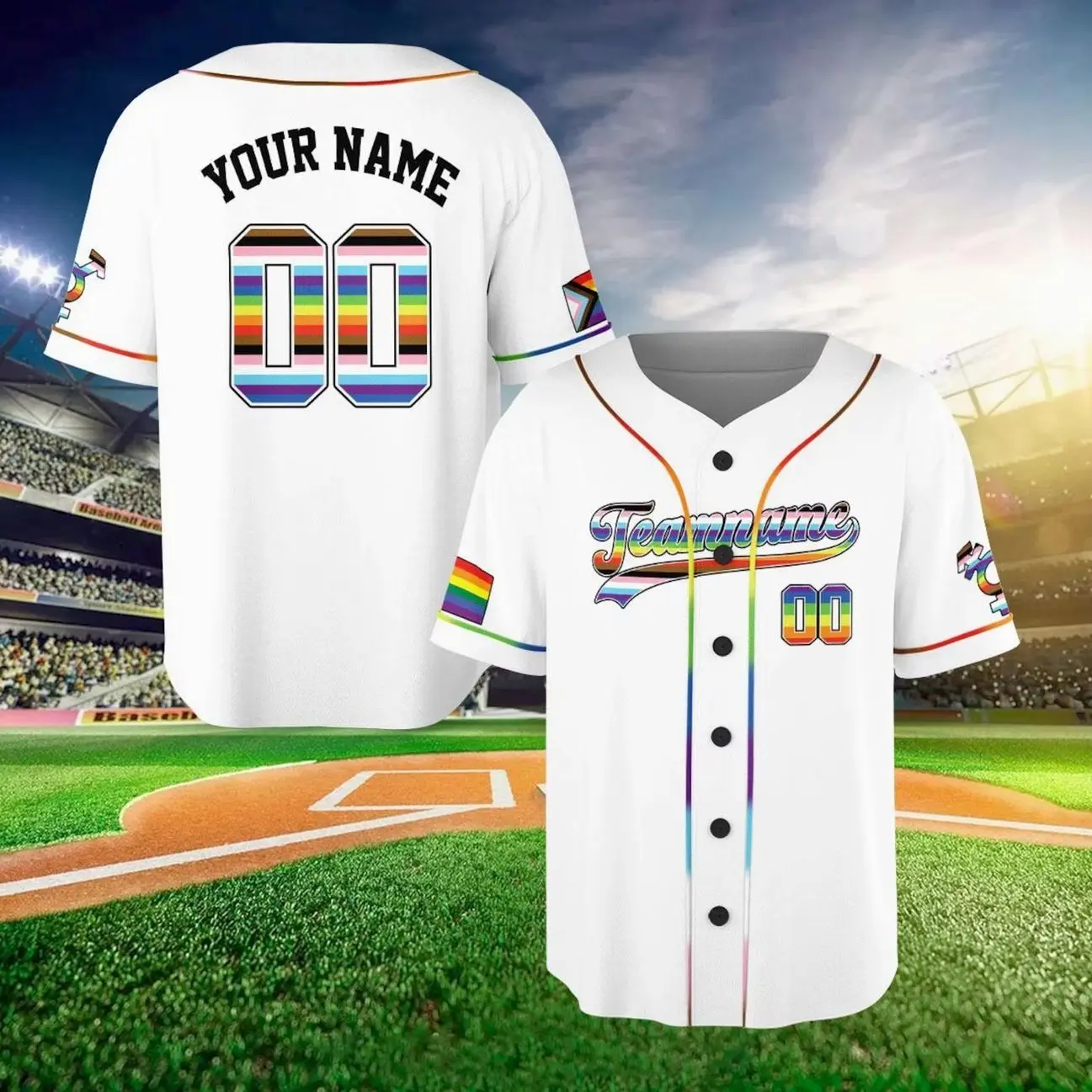 Personalized Lgbt Team Matching Baseball Jersey, Lgbt Pride Month Shirt, LGBTQ Shirt, Rainbow Matching Jersey, Custom Baseball Jersey