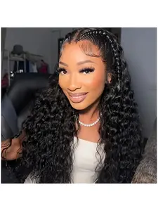 Boho Style Human Hair Braids, Water Wave Bulk Hair for Braiding, No-Weft 14a Brazilian Hair Bundle, 2-Pack,Voluminous & High-Quality