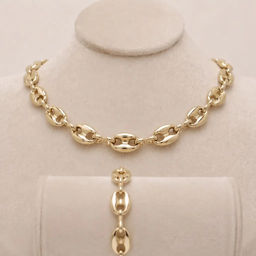 Classic Oval Link 14K Gold Plated | Necklace, Bracelet or Set