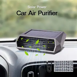 Car Air Freshener Solar Car Air Purifier Usb Oxygen Cleaner Negative Ion Hepa Filter Pm2.5 Smoke Remover Interior Air Fresh Car Accessories