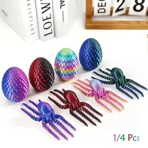 3D Printed Octopus Egg Model, Multiple Colors, Bendable Joint Anime Figure Art Figurine, Home Office Desktop Car Decoration, Easter Holiday Gift