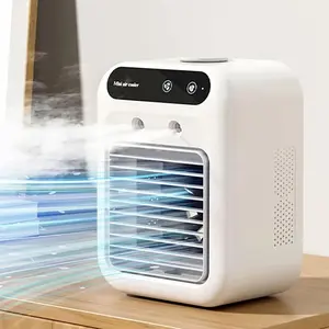 Rechargeable Mini Air Conditioner, 25W Portable Personal Cooling Fan with 2 Wind Speeds & Cold Spray Function, Compact Evaporative Cooler for Bedroom Office Outdoor Travel