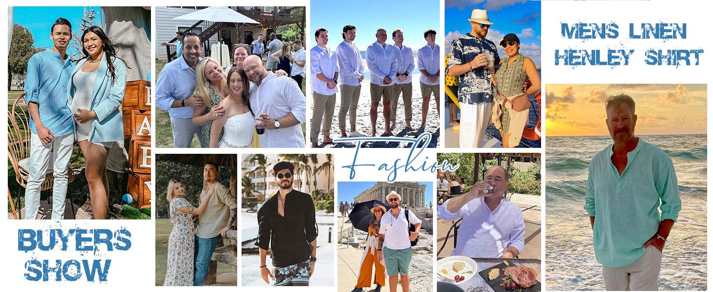 COOFANDY Men's Cotton Linen Henley Shirt Long Sleeve Hippie Casual Beach T Shirts