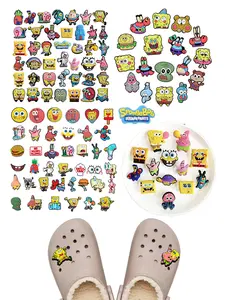 Spongebob Cartoon Shoe Accessories Set, Shoe Charms, Fashionable Party Gifts for Boys and Girls, Includes Patrick, Squidward, Gary, and More