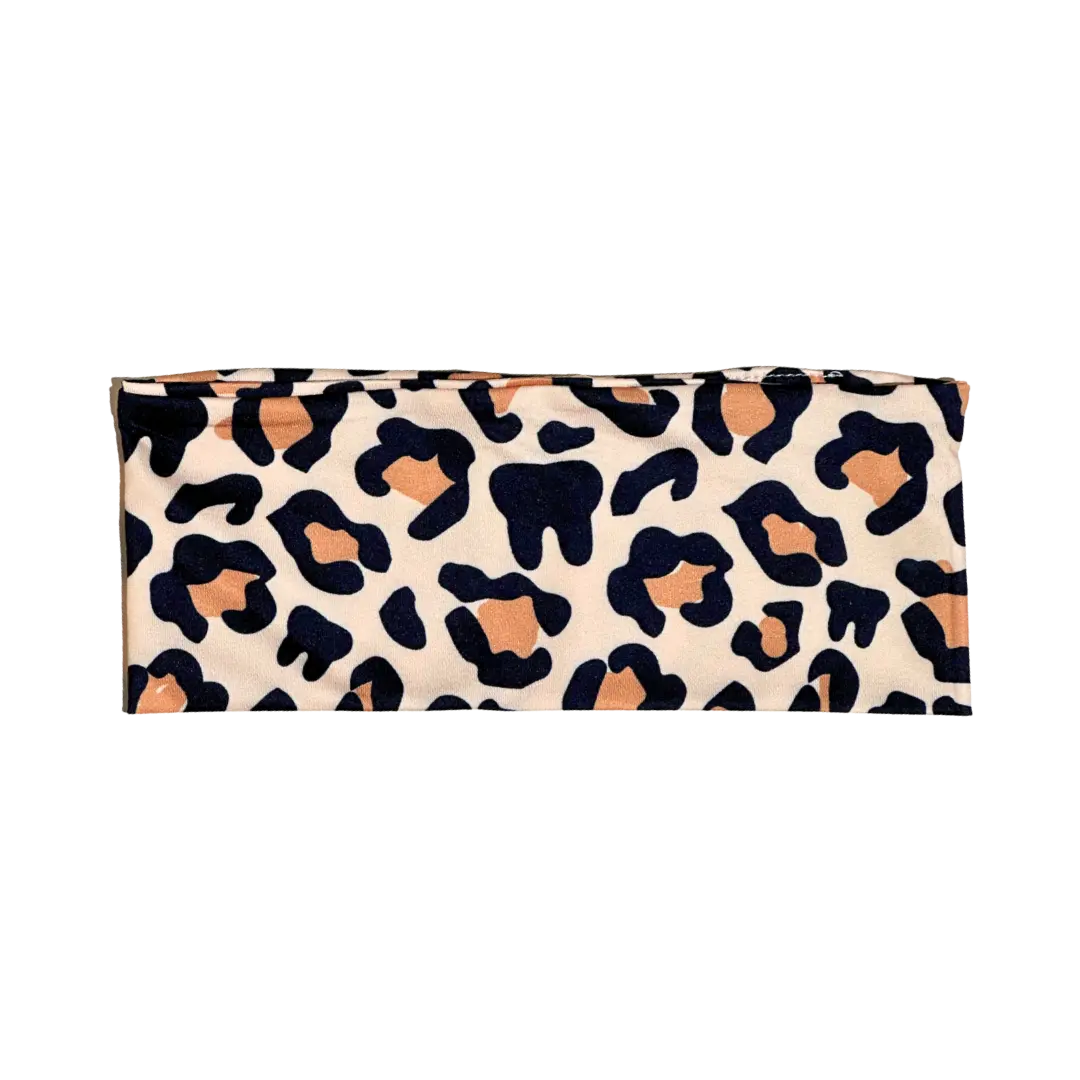 Leopard Tooth Flat Headband with Buttons