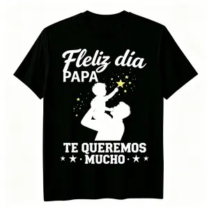 Happy Father’s Day “Papa” Spanish T-shirt, Dad and Child Silhouette Tee