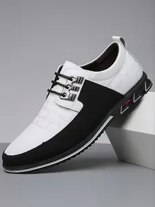 Men's Business Casual Shoes, PU Leather Upper & PVC Sole, All-Season Footwear, Casual Breathable Shoes