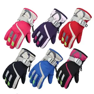Thermal Ski Gloves Children Kids Winter Fleece Waterproof Warm Child Snowboard Snow Gloves 3 Fingers for Skiing Riding перч