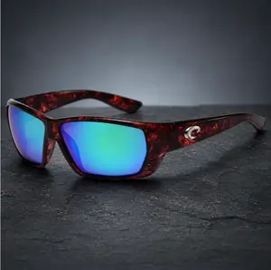 Costa Del Mar Polarized Sunglasses Blue Mirror Lens Red Tortoise Frame Full Set