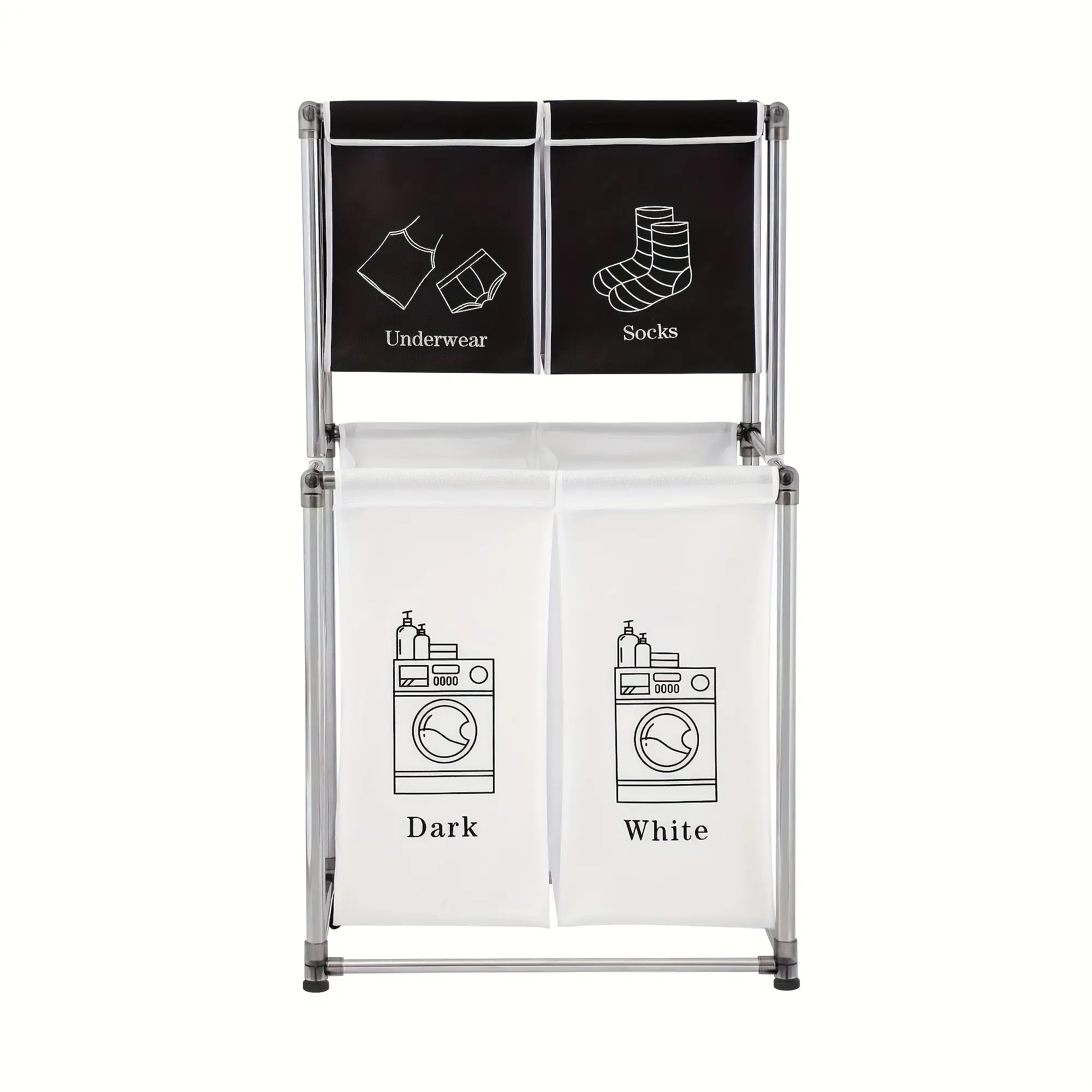 Laundry sorter, separate laundry basket, vertical laundry sorter, laundry basket storage with detachable bag, perfect for sorting laundry necessities