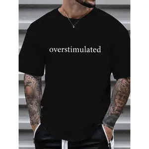 Overstimulated T-Shirt - Relatable Mood Tee for Women & Men | Minimalist Graphic Shirt | Perfect for Social Media, Coffee Dates, & Chill Vibes