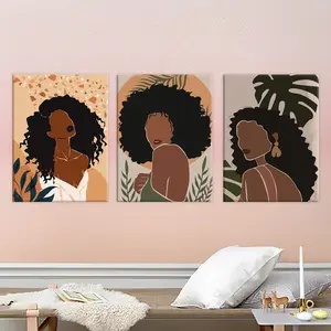 Abstract Figure Pattern Framed Canvas Painting, 3 Counts/set Wooden Framed Canvas Painting, Wall Art Decor for Home Living Room Bedroom Office, Modern Home Decor, Art Wall Decoration