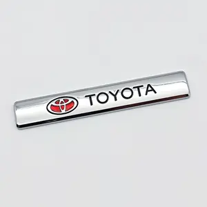 1Pcs 3D Car Emblem Metal Trunk Decal Sticker Badge Decals Decoration Accessories Universal Car Sticker For Toyota Corolla Yaris Aygo Prius CHR Camry Auris Avensis Land Cruiser Prado 4Runner Hilux Harrier Avalon Venza Fortuner Verso Sienna Mirai