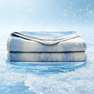 Double-Sided Cooling Blanket for Hot Sleepers, Lightweight and Soft Summer Cold Blanket, Q-MAX>0.5 Breathable Arc-Chill Cooling Blanket, Machine Washable All Season Blanket for Bed Couch Travel