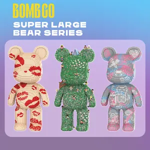 【BOMBGO】Bear Building Block,Size-Super Large,10000 pcs,Bear Toys,Birthday Gift,Christmas Gift,Educational Building Blocks,Trend Decoration,Cool Gifts,Brick,Family Bonding BlackFriday Christmas