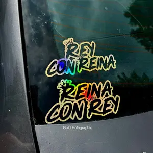Rey Con Reina / Reina Con Rey Calcomania Sticker Decal | Cars | Trucks | SUV’s | Car Mods | His and Hers Vehicle Exterior Decoration