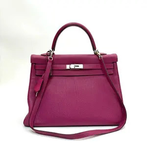 Pre-owned HERMÈS Kelly 35 Rose Purple Togo Leather Square O Stamp 2011 Full Lock Keys & Shoulder Strap Base 35cm Serial N23118080