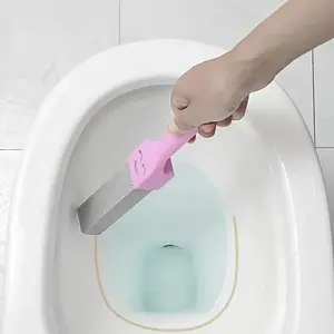 Pumice Stone Toilet Brush for Heavy-Duty Cleaning, Durable Handle with Scrubbing Pad for Effective Stain Removal in Bathrooms and Kitchens, Bathroom Brush Cleaner