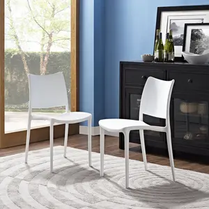 Modway Hipster Dining Side Chair Set of 2 in White