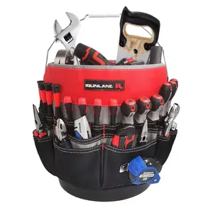 Bucket Tool Organizer Fit 3.5-5 Gallon Bucket, 51 Pockets, Bucket Tool Caddy Organization for Garden, Construction, Carpenter, Electrician, Builder