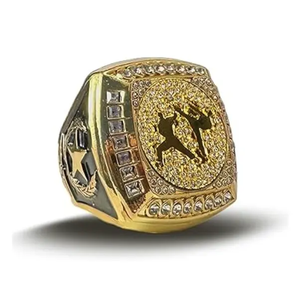 Gold Martial ArtsChampionship Ring - Trophy Rings for Martial Arts & Award gift for champions