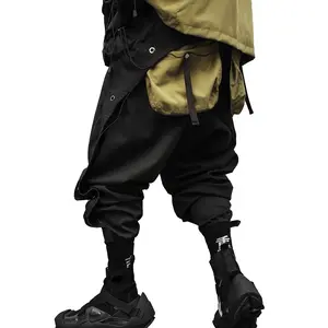 Hip22 Niepce Black Streetwear Techwear Cargo Harem Pants