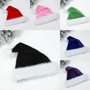 Deluxe Plush Santa Hat – Ultra Soft Christmas Holiday Cap in Various Festive Colors