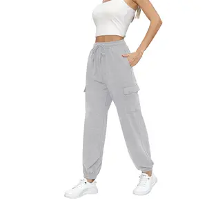 Women's Joggers Sweatpants Elastic High Waist Drawstring Cinch Bottom Casual Pants with Pockets