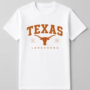 Vintage College Longhorn T-Shirt – White Graphic Tee Featuring Stylized Bull Head Illustration, Perfect for Sports Fans, Alumni, and Casual Streetwear, Men’s & Women’s Tops