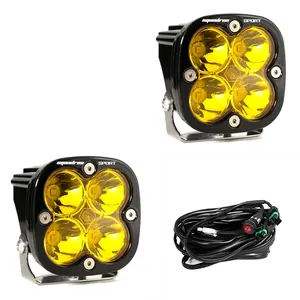 Baja Designs Squadron Sport Black LED Auxiliary Light Pod Pair - Spot - Amber