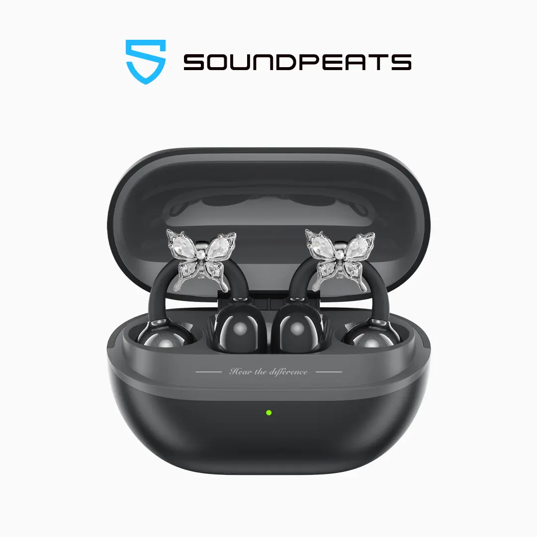 SoundPEATS POP Clip Wireless Earbuds Bluetooth 5.4 Ear Clip Open Ear Headphones AI ENC Noise Cancelling 30H Playtime Lightweight Sport Earring Style Electronic Memory