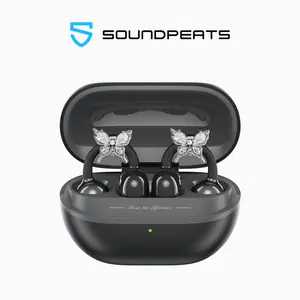 SoundPEATS POP Clip Wireless Earbuds Bluetooth 5.4 Ear Clip Open Ear Headphones AI ENC Noise Cancelling 30H Playtime Lightweight Sport Earring Style Electronic Memory
