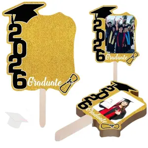 12pcs/set 2026 Graduation Folding Fan And Photo Frame Photo Props, Graduation Party Supplies, Graduation Photo Handheld Signs Party Decor, Graduation Ceremony And Stage Layout, Graduation Celebrations, Class Group Photos