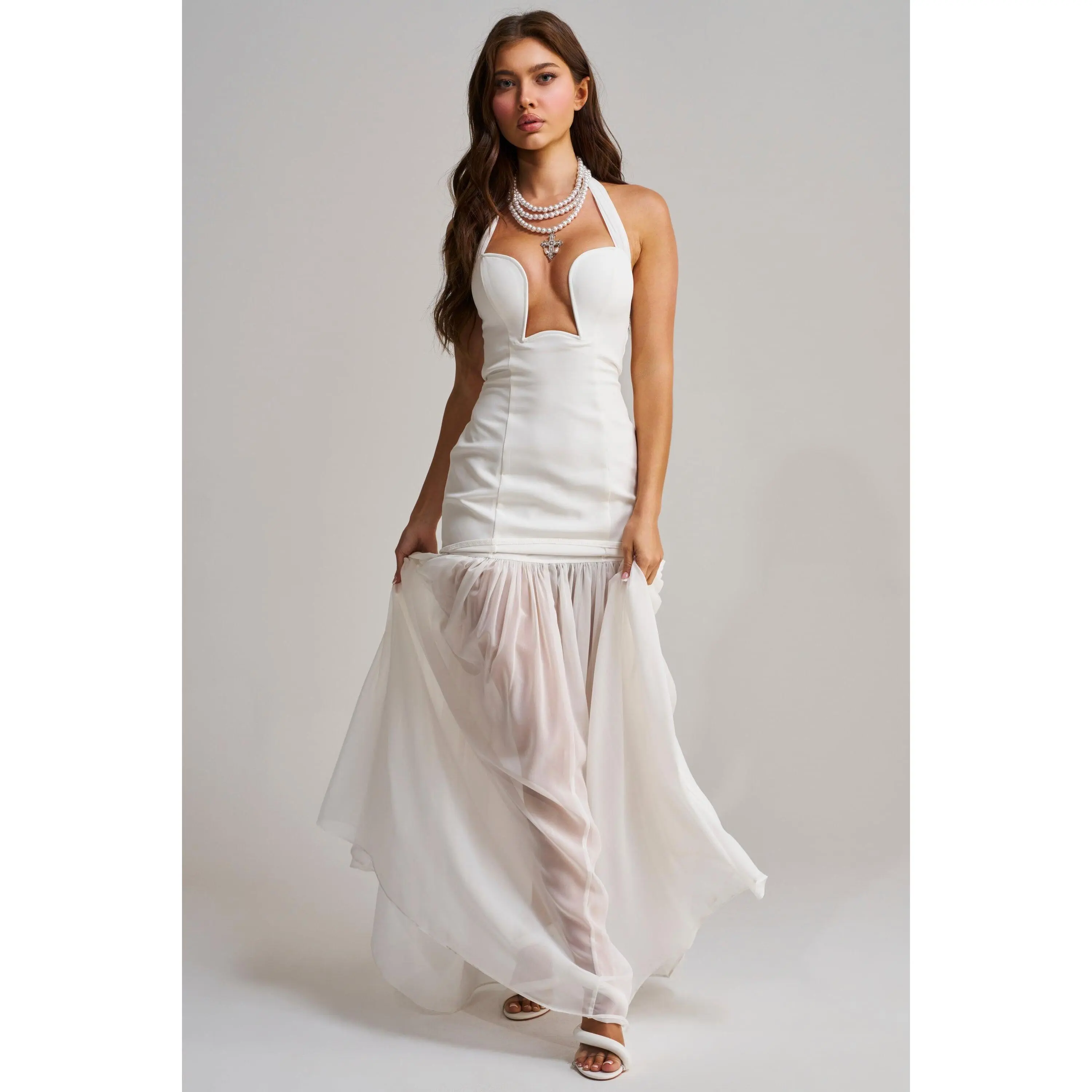 ANGEL ENERGY MAXI DRESS IN WHITE