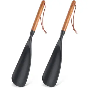 Multifunction  Spatula Spoon -  Kitchen Utensil Set for Cooking, Baking, and Serving, Ladle and Spatula for Non-Stick Cookware, Handle Spoon (Black 2-Pack)