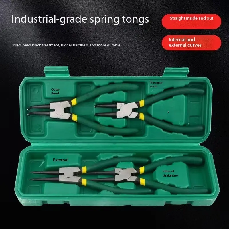 Dual-Purpose Manual Pliers Tool Kit Set - Hand Tools with Straight Grip, Elbow-Type, Inner Bend, Outer Bend Designs, Spring Action Pliers