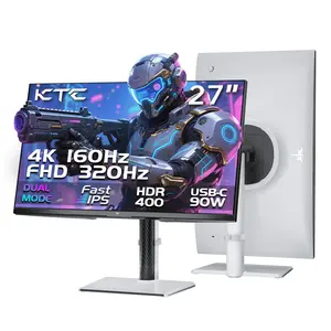 KTC 27" 4K Gaming Monitor, Dual Mode 4K UHD 160Hz & FHD 320Hz, LOGO RGB Light, Fast IPS, HDR400, Adaptive Sync, 90W Type-C, HDMI 2.1 & DP 1.4, Height Adjustment PC Monitor, VESA, KVM Support, H27P6