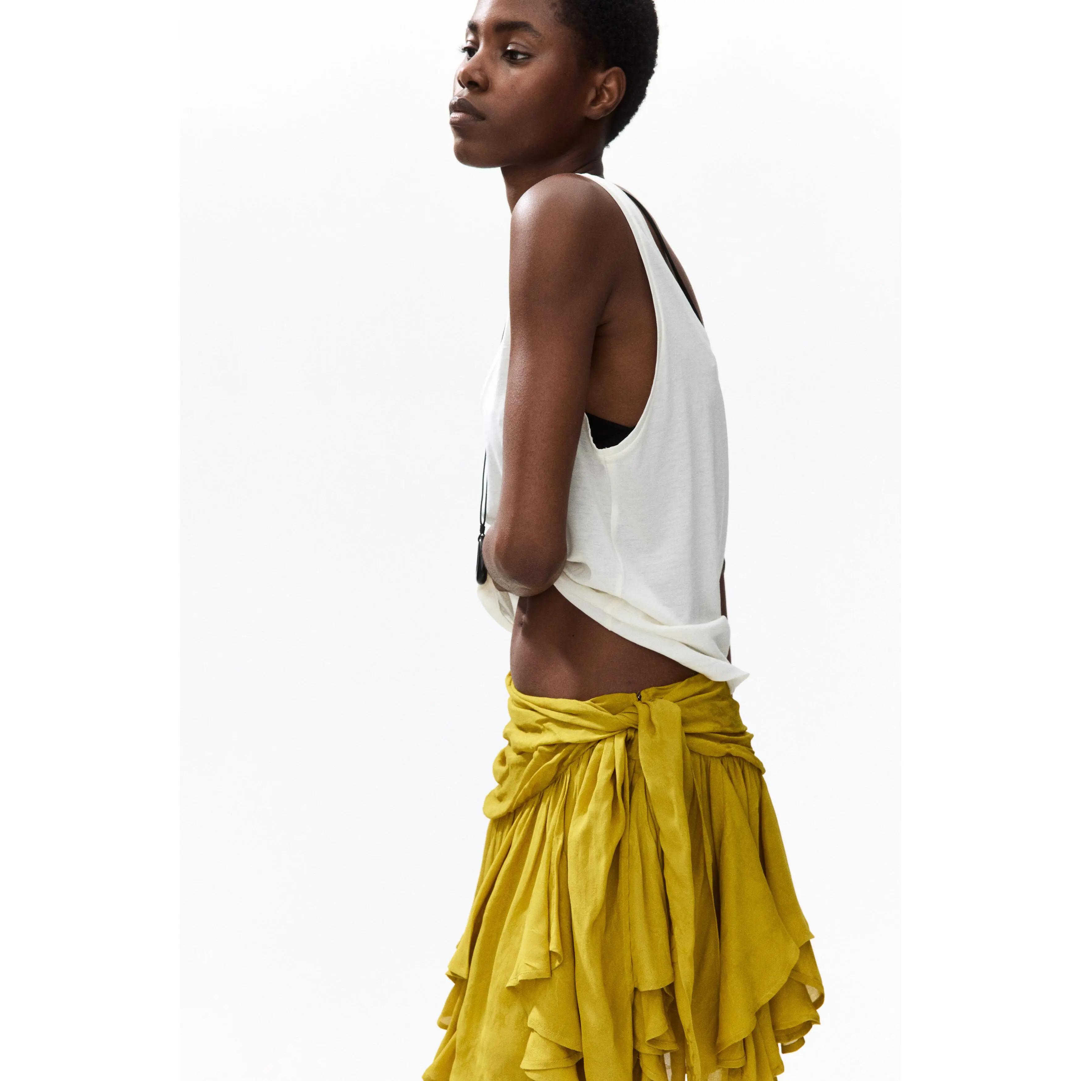 H&M Asymmetric viscose mini skirt