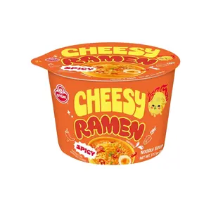 Cheesy Ramen (Bowl) – Spicy Flavor | Bold, Creamy & Cheesy Korean Instant Bowl Noodles with a Spicy Kick, 3.17 oz (Pack of 6)