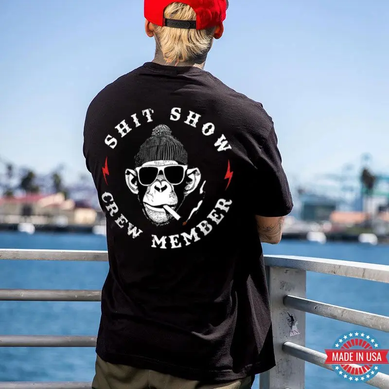 SHIT SHOW CREW MEMBER Black Print T-shirt