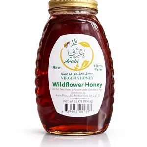 Arabi Raw Virginia Wildflower Honey - 100% Pure 32 oz / 907 g Natural Honey with Rich Floral Taste & Health Boosting Properties - Flavor