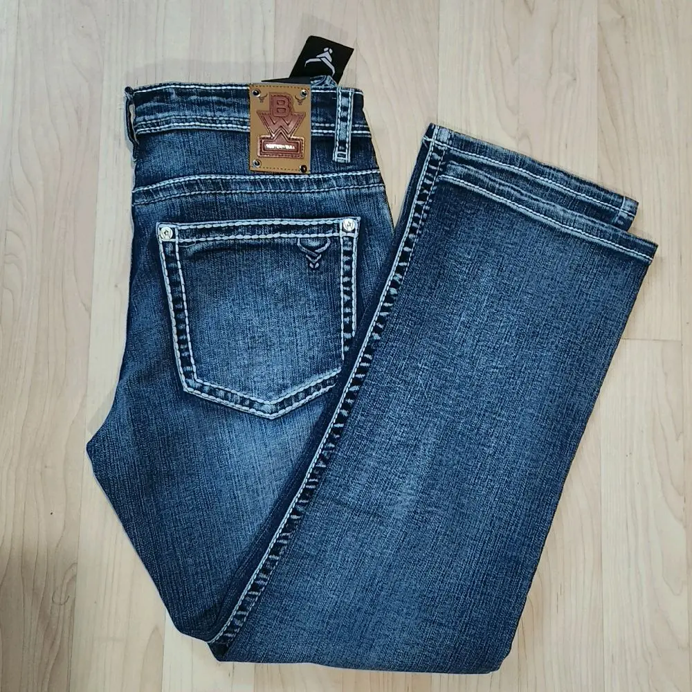 Men Straight Boot Cut Jeans