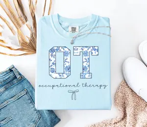 Comfort Colors Occupational Therapy Shirt, Blue Toile OT T-Shirt, Occupational Therapist Gift, Pediatric OT Tee, Retro OT Apparel