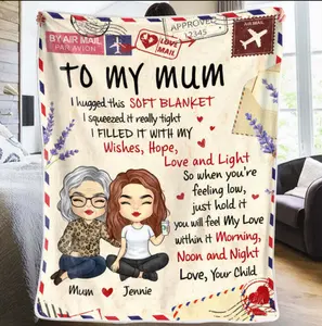 Mothers Day Gift for Mom from Daughter or Son, Personalized Mom Blanket, Family Personalized Custom Blanket - Mother's Day, You Will Feel My Love, Gift For Mom, Mom Birthday Gift, Gifts For Her hellokittyblankets