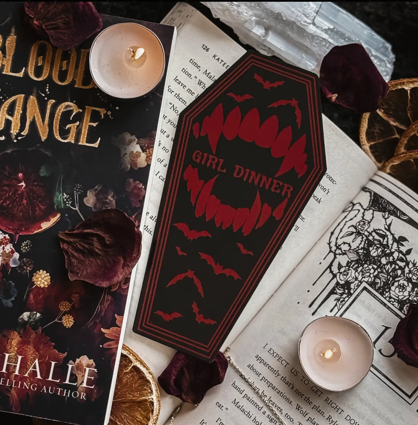 Vampire Dinner Foil Coffin Bookmark - Handcrafted Laminated Cardstock with High Quality Permanent Foil bookmarks