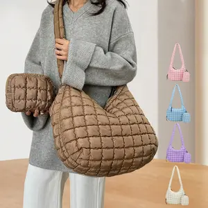 Women's Practical Classic Medium Bag Puffer Tote Bag Quilted Crossbody Shoulder Handbag Zipper Puff Shoulder Bags for Thanksgiving Gifts