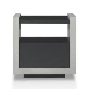 24/7 Shop At Home Melbert 1-drawer End Table with 1-Shelf for Living Room, Bedroom, Home Office, Cement-Like Finish