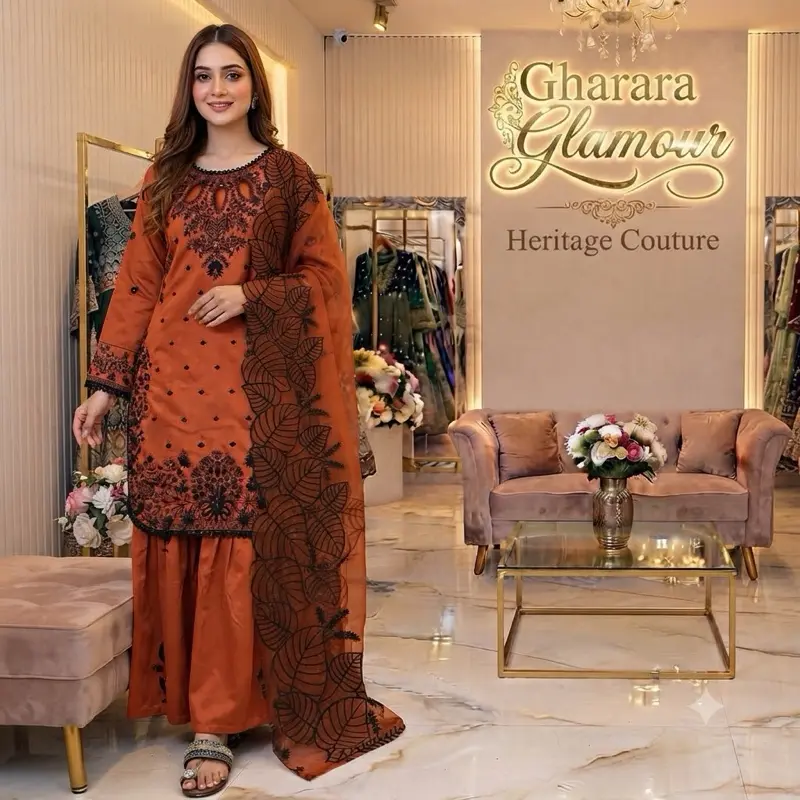Women's Pakistani Designer Cotton Panjabi Suit - Available in 2 Stylish Colors Womenswear Clothes Pants Top