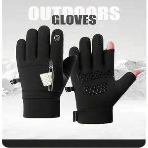1 Pair   Touch Screen Gloves, Windproof Cold Resistant Unisex Gloves for Running Fishing Cycling Skiing Outdoor Use